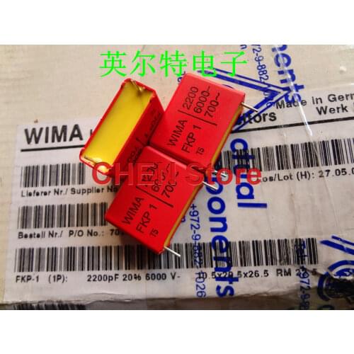 4PCS/10PCS Germany WIMA FKP1 2200PF 6000V 0.0022UF 700VAC P22.5MM audio Polypropylene (PP) Capacitors 222/6000V 2.2nf 6kv