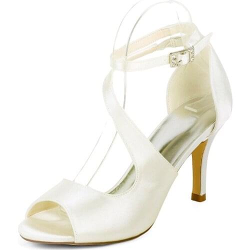 High Heels Women Sandals Shoes Open Toe Ankle Buckle Strap Heeled Formal Evening Formal Party Summer Ladies Dress Shoes