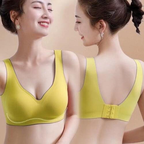 Wire Free Latex Fabric Plus Size Seamless Women Bras Push Up Girls Tupe Crop Underwear Fitness Gym Bralette without Pad Brasier