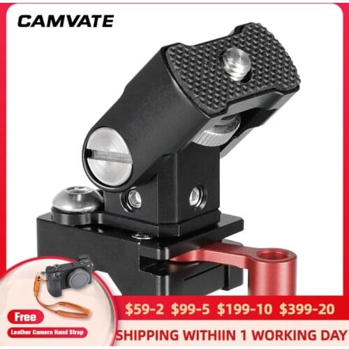 CAMVATE Camera Monitor 180° Tilting Support Holder With 1/4"-20 Mounting Stud & Quick Release NATO Clamp For Monitor Supporting