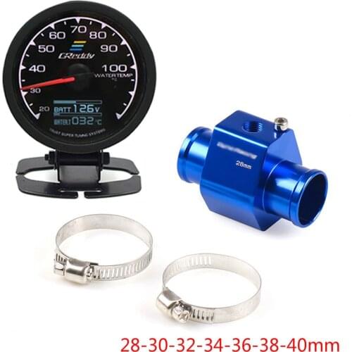 Water Temp Gauge GReddi 7colors LCD Display Car Modification with Water Temperature Tee turbine boots vacuum oil temp voltage