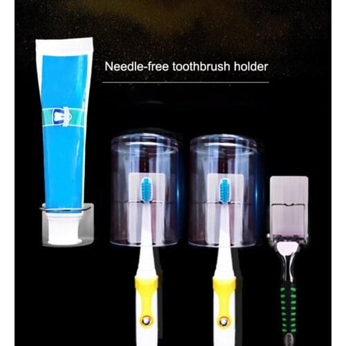 Toothbrush Holder Storage Rack Stainless Steel Wall Hanging Adjustable For Bathroom SCVD889