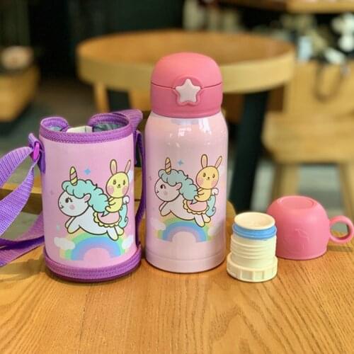 600/550ml Baby Feeding Cup With Cover Stainless Steel Milk Thermos for Children Insulated hot water Bottle leak-poof thermal Cup