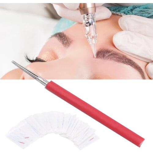 100pcs Microblading Needles Eyebrow Tattoos Needle Semi Permanent Shading Round Fog Eyebrow Needle(5RS ) Microneedling Blades