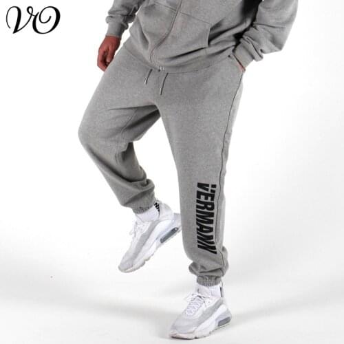 Muscle fitness new pure cotton pants trend fashion loose simple basic versatile Leggings sports casual pants