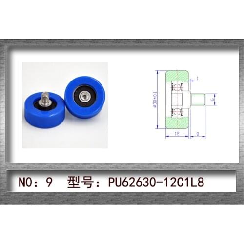 M6X8 Screw Polyurethane Enclosure 626z Bearing Roller Diameter 30mm Thickness 12mm 10pcs/lot