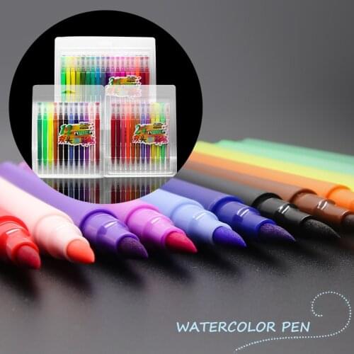 12 /24 /36Color Watercolor pen Sketching markers ouble-Dided marker Drawing Brushes Pen Graffiti For school supplies