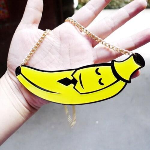 Fashion jewelry acrylic fruits series mr. banana necklaces for women 2015