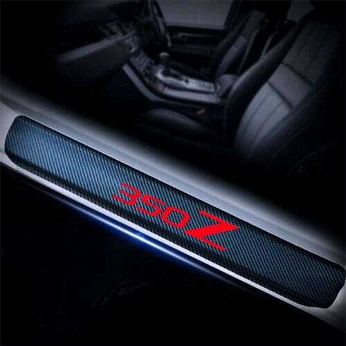 Car Door Sill Welcome Pedal Stickers Door Threshold Plate For Nissan 350Z Car Door Sill Protectors Car Styling 4Pcs Carbon Fiber