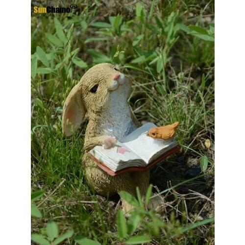 NEW FASHION CUTE RABBIT DECORATION DECORATIONS DOLL GARDEN CAR RESIN CREATIVE SMALL BIRTHDAY GIFT ANIMAL RUSTIC HOME DECOR