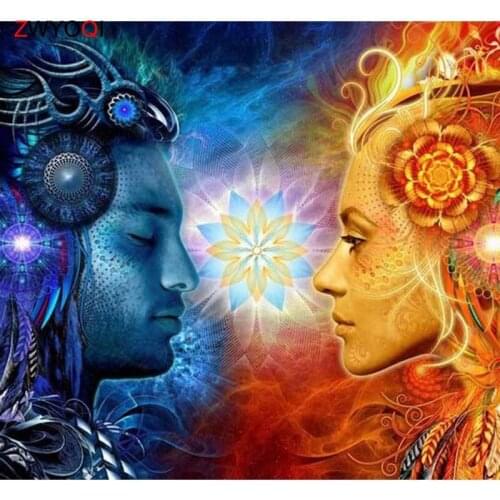 Full Square Diamond painting Lover flower Ice and fire DIY 3D Diamond mosaic Lover Full Round Diamond embroidery Cross stitch