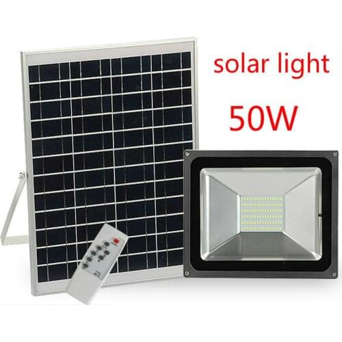 Solar Flood Light 50W Outdoor Waterproof Garden Solar Light Intelligent Light Control Road Spotlight