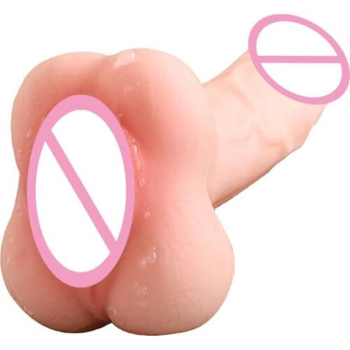 50LF 2 in 1 Realistic Dildo Plug Male Cup G Butt Adult Love Sex Toy for Women Men