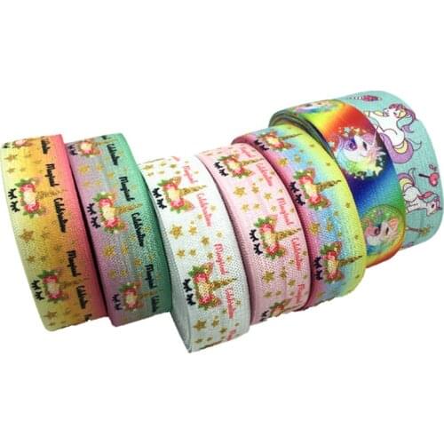 5y 20mm Gradient Rainbow Elastic Band Ribbon for Wedding Home Decor DIY Gift Wrapping Unicorn NEW Year Party Handmade Accessory