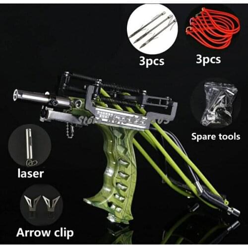 Professional Red Laser Slingshot Powerful Fishing Catapult Bow Stainless Steel Slingshot Outdoor Hunting Tool Accessories