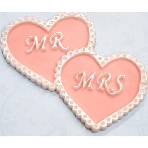 Silicone Mold Candy Mould Love Nameplate MR / MRS Heart-shaped Diy Chocolate Molds for Cake Decorations Silicone Rubber PRZY