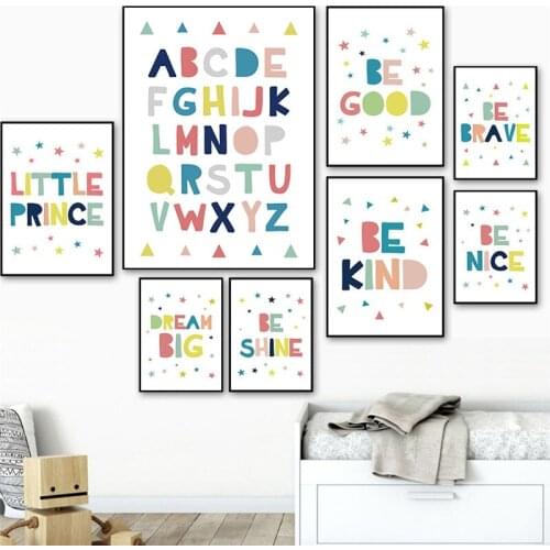 Nordic Minimalist Colorful Inspiring Quotes Art Canvas Painting Poster Print Wall Picture For Kids Room Nursery Home Decor AL131