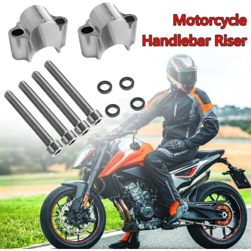 Universal CNC Aluminum Motorcycle Handlebar Riser Kits Bars Clamp Handle Bar Risers for 22mm 28mm Handlebars