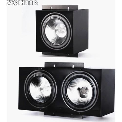 Hight light Double Led Grille light Dimmable Recessed LED downlight COB 1x15W 2x15w dimming led ceiling lamp AC85-265V