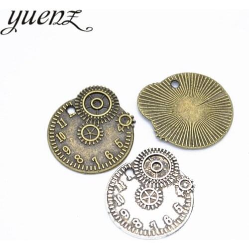 YuenZ 10 pcs Metal Charms Clock Pendants Antique Jewelry Making DIY Handmade Craft 22*20mm J300