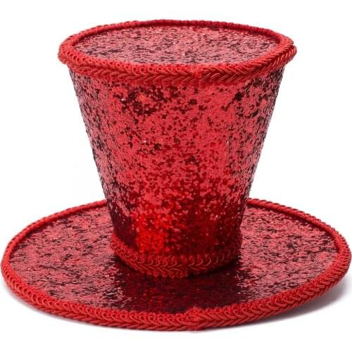 Burlesque Gothic Glitter Mini Top Hat Party Wedding Dance Top Hat Fascinator Woman Hair Accessory Millinery Hairclips A150