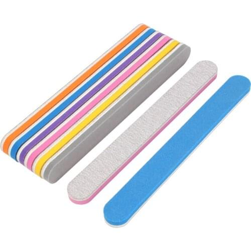 10pcs/lot Mix Color Sponge Nail File Buffer Sponge Strong Sandpaper Nail Polishing Buffs Pedicure Manicure Lime Nail Accessories