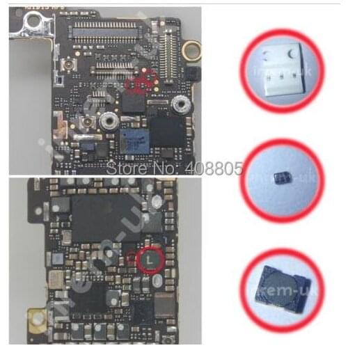 20sets/lot=100pcs, logic board fix parts for iPhone 5 5G backlight diode D1 + backligth coil L3 "L" and FL24 FL25 FL26 filters