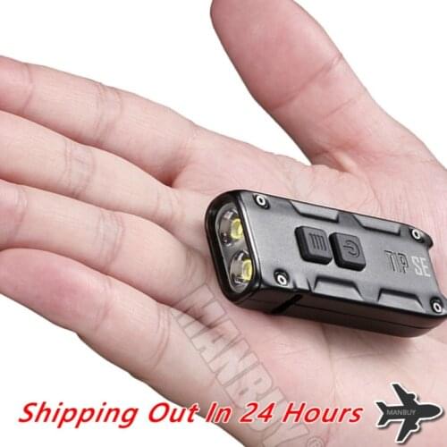 2020 nitecore TIP SE Mini Metal Key Button Light with Clip 700LMs 2x P8 LEDs Pocket Torch EDC TypeC USB Rechargeable Flashlight