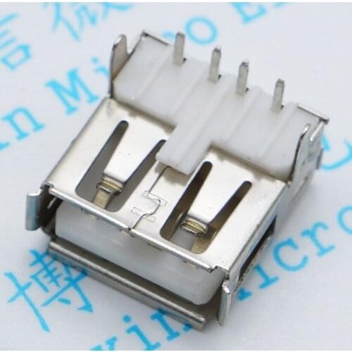 50Pcs Usb Tape-A Famale Socket 90Degree Dip 4Pin Connector