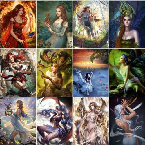 Cartoon Women Butterfly Girl Diy 5D Diamond Paintings Full Square and Round Embroidery Mosaic Cross Home Decoration for Gifts