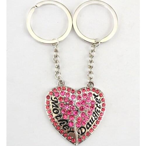 Keychain For Mother And Daughter Great Birthday Gift Choose Beautiful Sparkling Crystal Zinc Alloy Provide Dropshipping