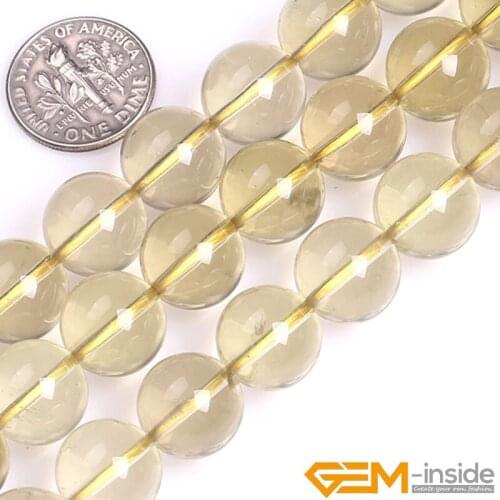 Natural Stone Clear Lemon Quartzs Acceories Beads For Jewelry Making Strand 15 Inch 6 8 10 12mm DIY Jewelry Bead For Bracelet