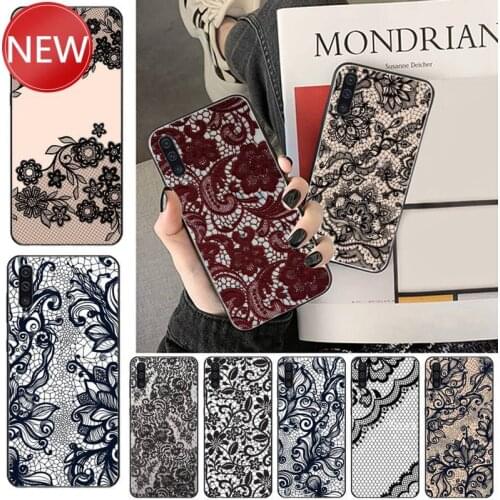Lace Flower sexy pattern Phone Case For Samsung galaxy S 7 8 9 10 20 edge A 6 10 20 30 50 51 70 note 10 plus