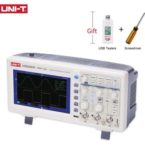 UNI-T UTD2102CEX Digital Storage Oscilloscopes 2CH 100MHZ Scopemeter Scope meter 7 inches widescreen LCD displays