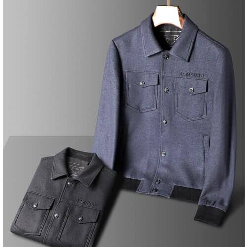 JSBDLuxury high texture 3D embossed letters warm wool blend autumn/winter mens lapel jacket woolen coat mens