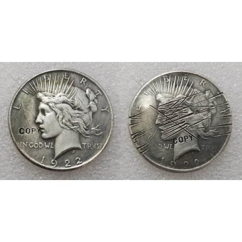 Scratch 1922 Peace Dollar Two Face Coin(1922) COPY COINS
