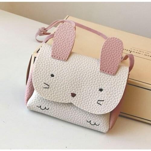 White Rabbit Baby Kid Girl Fashion Bunny Shoulder Bag Cute Animal Storage Crossbody Messenger Bags Handbag Wallet Kids Bag Gift