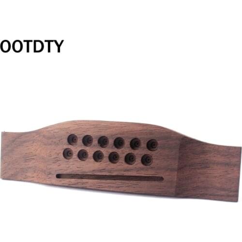 OOTDTY Rosewood Bridge for 12 String Acoustic Guitar Accessories Part Replacement