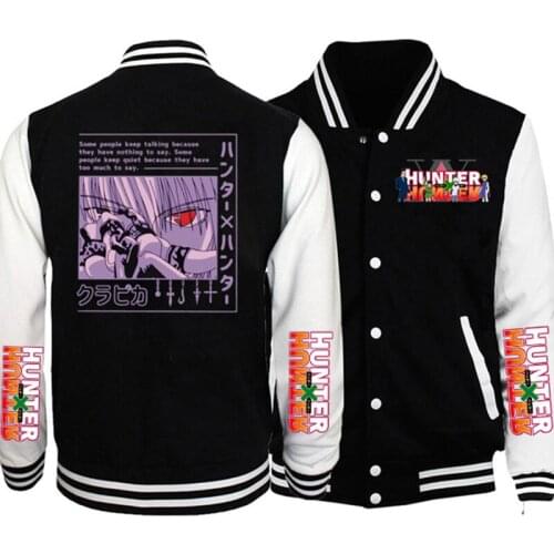Mens Jacket 2020 Anime Baseball Jackets Hunter X Hunter for Men Women Anime Manga Kurapika HxH Devil Eye Winter Uniform Coat