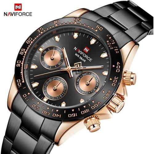 2021NAVIFORCE Top Business Brand Luxury Rose Glod Watches For men Military Sport Warterproof Man watch Casual Date Male Clock Re