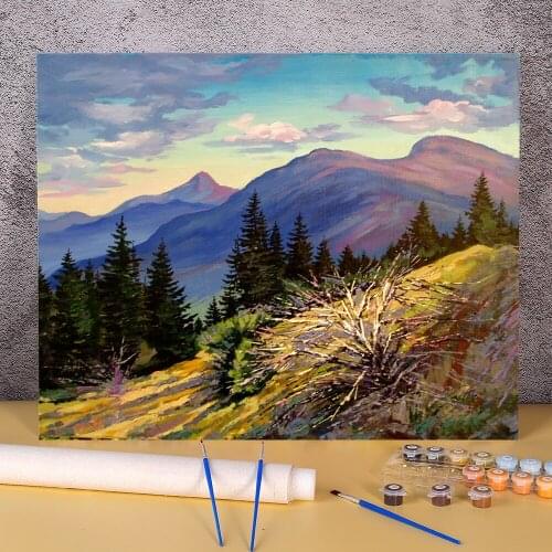 Landscape Quiet Evening DIY Painting By Numbers Set Acrylic Paints 50*70 Oil Painting Loft Wall Picture For Handicraft