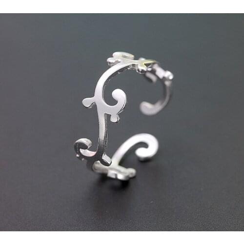 Real 925 Sterling Silver Branch Rings for Women Adjustable Wedding Ring Fashion sterling-silver-jewelry Girls Gift