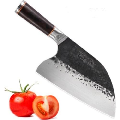 LiangDa Butcher Knife High Carbon Clad Steel Chop Knife Handmade Forged Chinese Cleaver With Full Tang Handle Chef Cooking Tools