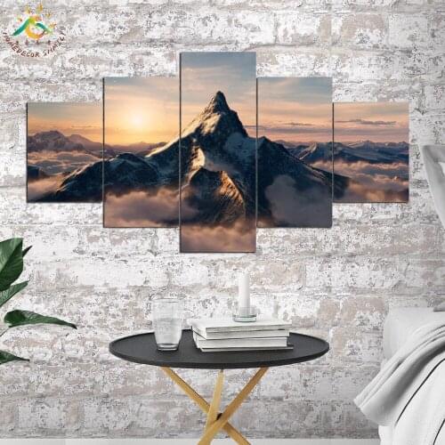 Paramount Mountain God Wall Art HD Prints Canvas Art Painting Modular Picture And Poster Canvas Painting Decoration Home 5 PIECE