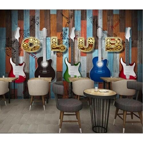 Custom photo wallpaper for walls 3 d murals Modern Europe and America retro wooden bar KTV murals background wall paper decor