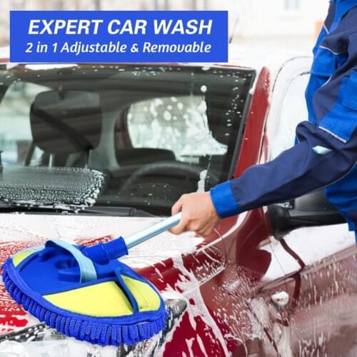 Car Washing Mop Adjustable Chenille Microfiber Mitt 2 in 1 Window Dust Wash for Car Detailing Brush Cleaning Auto Accessory Kit