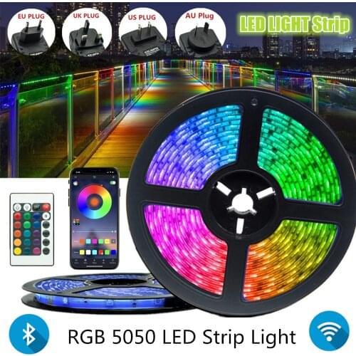 RGB LED Strip Light For Bedroom Decoration Waterproof Night light Luminous Ribbon String Bluetooth Infrared Control lighting