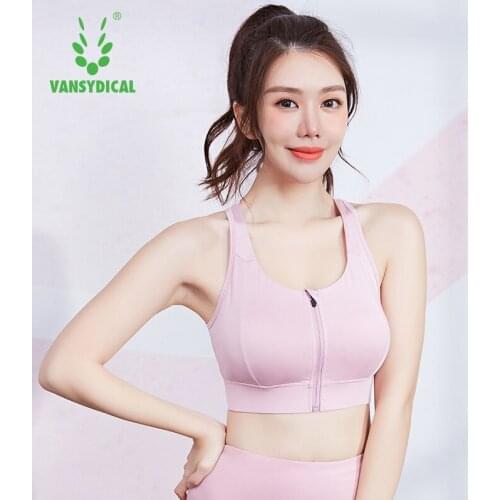 VANSYDICAL Yoga Sport Bra Women Seamless Sexy Shockproof Push Up Running Tops Breathable Fitness Vest Gym Clothing active wear