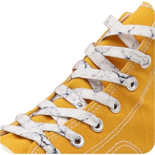 Weiou 0.8 Cm Flat Sports Printed Shoelaces White Frozen Hiking Strong Canvas Cotton Shoe Laces Support Custom Logo Length Aglets