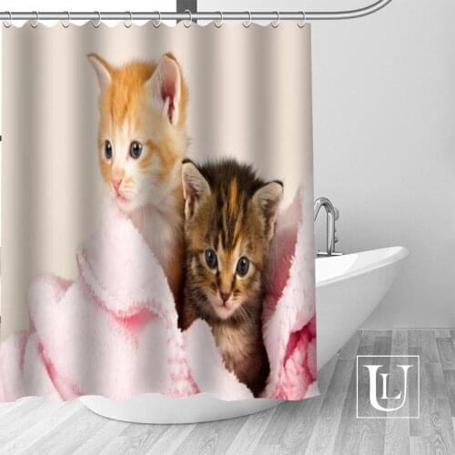 Cat Animal Shower Curtains Custom Design Creative Shower Curtain Bathroom Waterproof Polyester Fabric